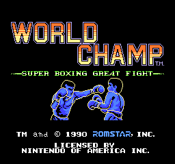 World Champ - Super Boxing Great Fight (USA) Title Screen